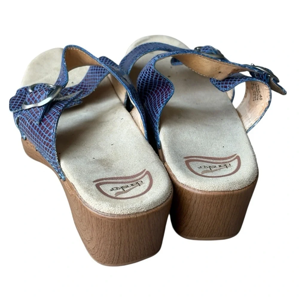 Dansko Sophie Metallic Blue Purple Buckle Adjustable Sandals Size 40 9.5 - Picture 10 of 11